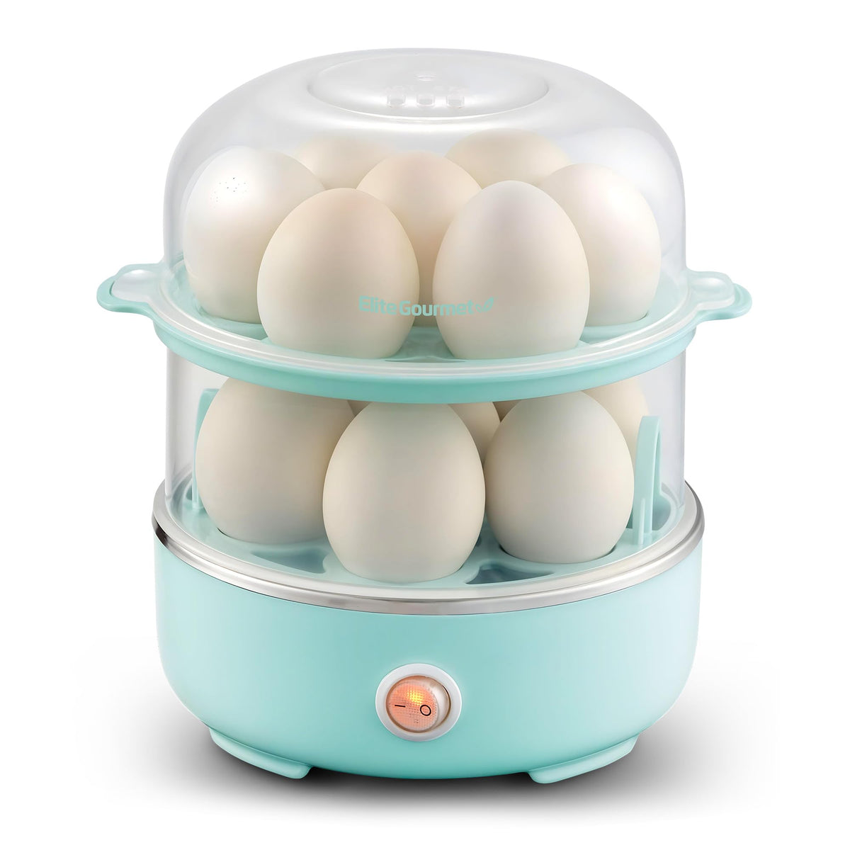 Elite Gourmet EGC115M Easy Egg Cooker, 7-Egg, BPA-Free, Retro Mint | Cooks soft, medium, or hard-boiled eggs with auto shut-off - electric operation - includes measuring cup