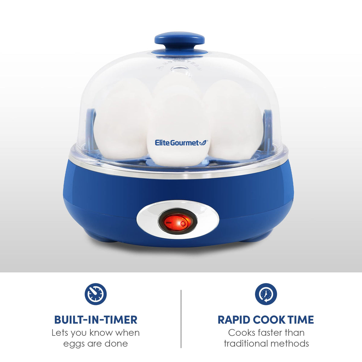 Elite Gourmet EGC115M Easy Egg Cooker, 7-Egg, BPA-Free, Retro Mint | Cooks soft, medium, or hard-boiled eggs with auto shut-off - electric operation - includes measuring cup