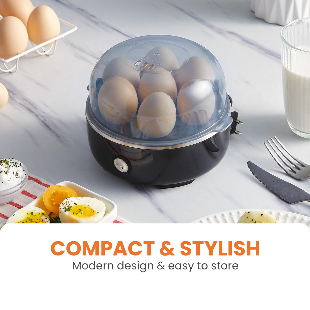 Elite Gourmet EGC115M Easy Egg Cooker, 7-Egg, BPA-Free, Retro Mint | Cooks soft, medium, or hard-boiled eggs with auto shut-off - electric operation - includes measuring cup