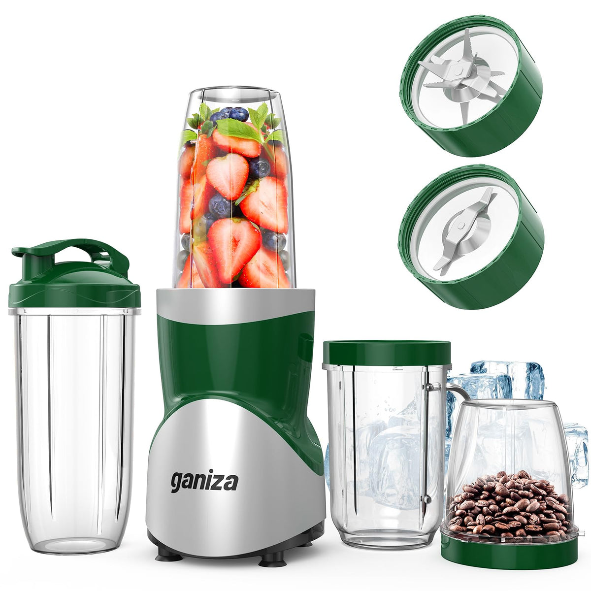 Ganiza Smoothie Blender, 900W Blenders Shakes and Smoothies, Red