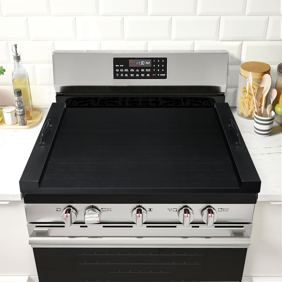 GASHELL Noodle Board Stove Cover with Handles for Electric, Gas Stove Top
