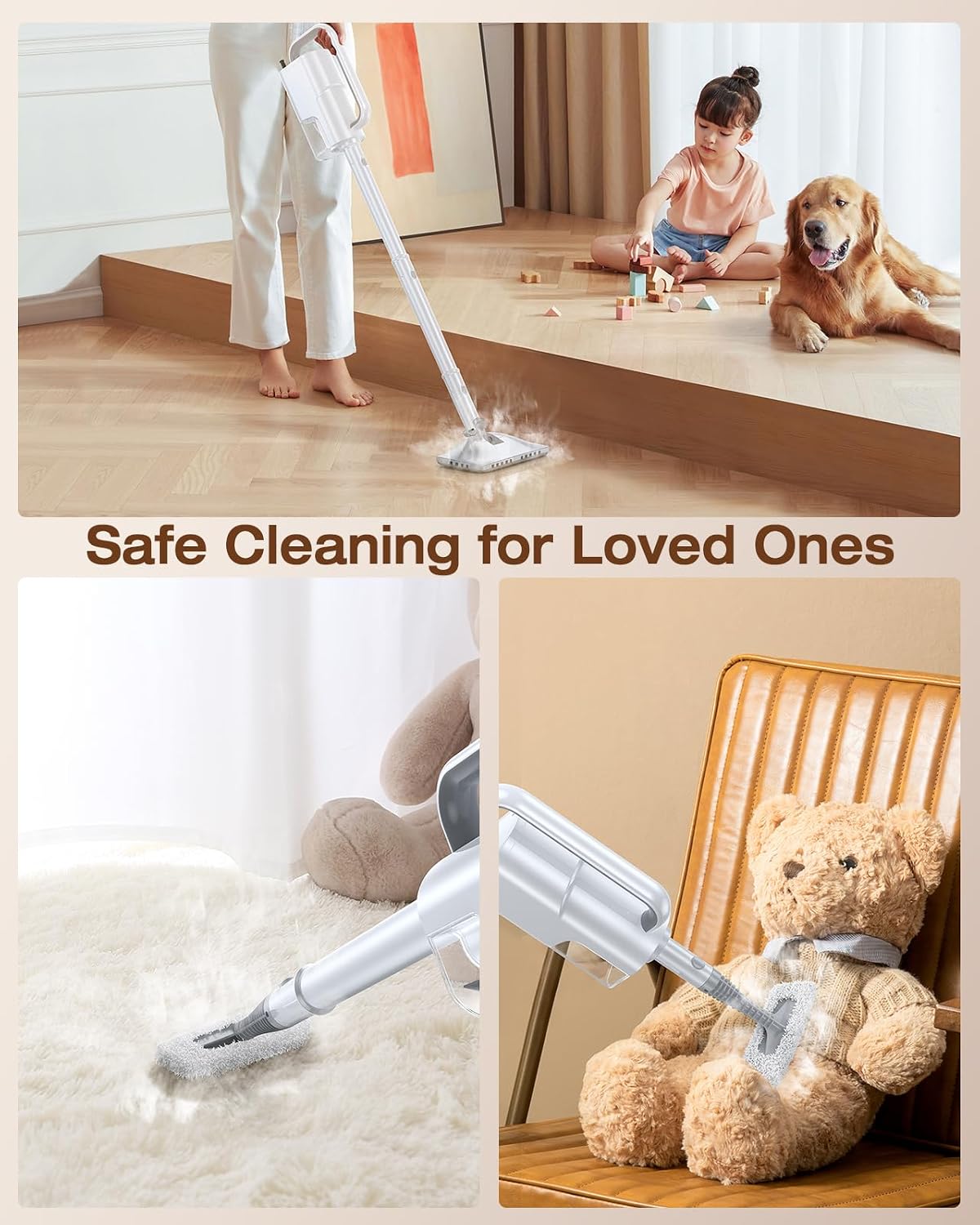 Steam Cleaner, 10-in-1 Detachable Handheld Steam Mop for Multi-Surface