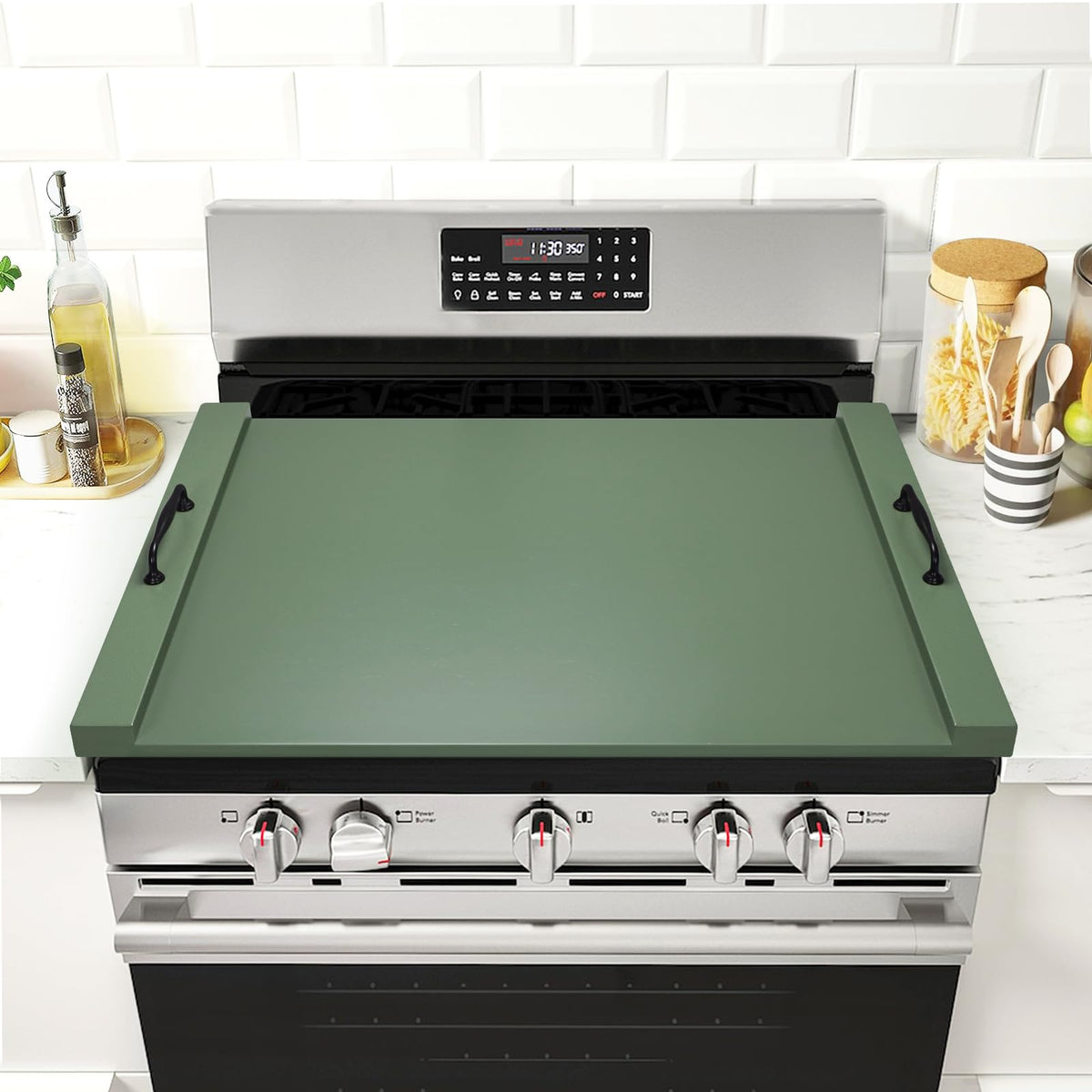 GASHELL Noodle Board Stove Cover with Handles for Electric, Gas Stove Top