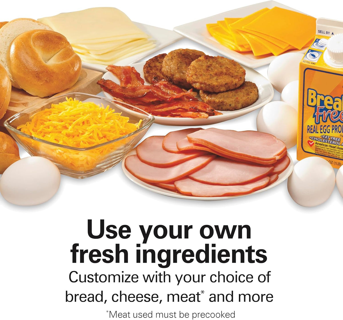 Hamilton Beach Dual Breakfast Sandwich Maker with Egg Cooker Rings & Timer
