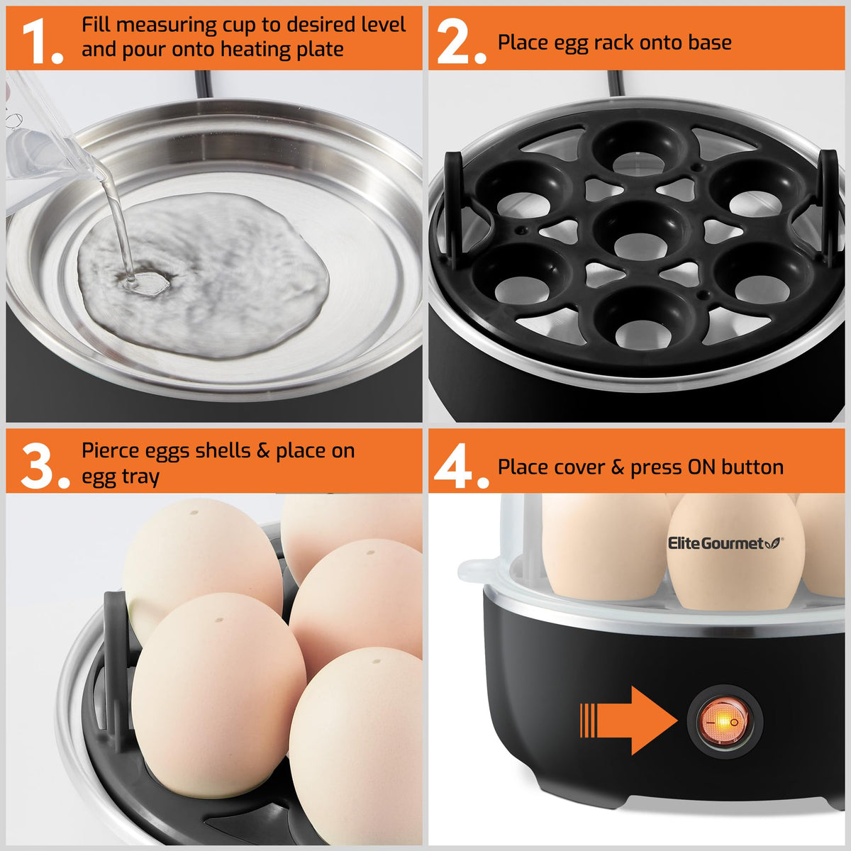 Elite Gourmet EGC115M Easy Egg Cooker, 7-Egg, BPA-Free, Retro Mint | Cooks soft, medium, or hard-boiled eggs with auto shut-off - electric operation - includes measuring cup